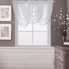ANCLLO 3 Panels White Solid Waterfall Valance Window Curtain Linen
