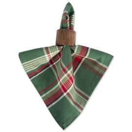 DII 100% Cotton, Everyday 18 x 18, Machine Washable, Napkin, Set of 6, Dark Green Plaid