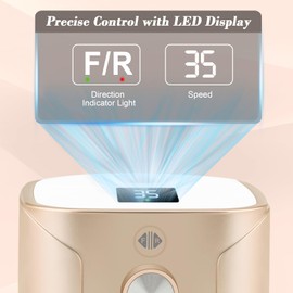 Kredioo Nail Cutter for Gel Nails 35000 rpm, 11 in 1 Electric Nail Cutter Professional with LED Display and Pause Function, Cutter Manicure Pedicure Set Champagne Gold