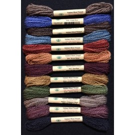 Valdani 100% Australian Virgin Wool 12 Color Thread Collection Size 8 Primitive Art