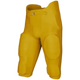 CHAMPRO Boys' Bootleg 2 Integrated Youth Football Pants with Built-in Pads, Gold, Large