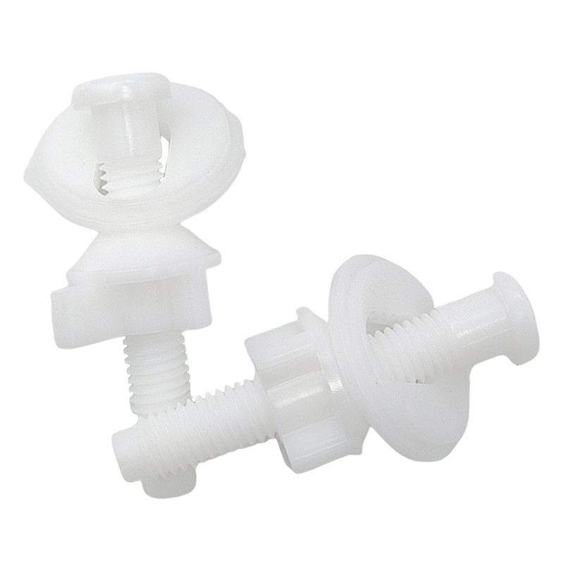 4Pcs Plastic Toilet Seat Hinge Bolts and Nuts Replacement Kit