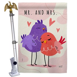 Angeleno Heritage Sweet Mrs House Flag Eagle Set Celebration Wedding Marriage Bride Groom Occasion Anniversary Party Decoration Banner Small Garden Yard Gift Double-Sided, Made in USA
