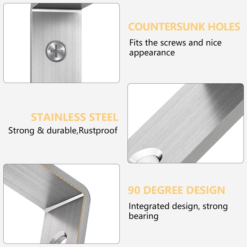 LSK L Heavy Duty Stainless Steel Corner Bracket, 6"2" (15050mm)
