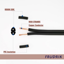 FRUDRIK Low Voltage Landscape Lighting Wire - Outdoor Direct Burial Underground Low-Energy Circuit Cable (12/2 Black, 100ft)