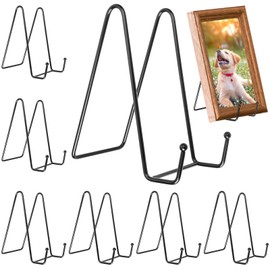 Abaigeal 8 PCS Plate Stands for Display, 6 Inch Metal Display Stands, Black Plate Display Stands Holder Picture Frame Stand Easel Stand Book Stands for Photo, Plate, Books and Tabletop Art