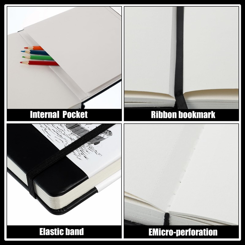 Square Sketch Book 60 Sheets, Sketchbook with 200GSM Thick Paper