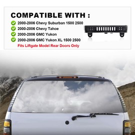 LQI LED 3rd Third Brake Light Compatible with Chevy Suburban 1500 2500 2000-2006; Fit Chevy Tahoe/GMC Yukon/GMC Yukon XL 1500 2500 2000-2006 High Mount Stop Lamp, Clear Lens Black Housing