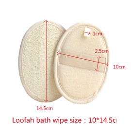 smatime Pack of 2 Natural Loofah Sponge Exfoliating Loofah Pads Sponges Shower Sponge Made of Natural Loofah Sponge Pad with Hand Strap for Showers Body Care Massage Exfoliation Home Hotel Bath