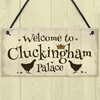 RED OCEAN Welcome To Cluckingham Palace Novelty Garden Hanging Plaque