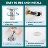 2 Pack Bathroom Sink Stopper Hair Catcher Pop-Up Stainless Steel