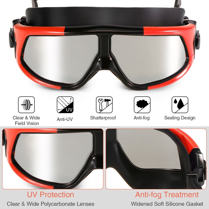 Professional Swim Goggles Women Men Adjustable Anti-Fog Wide View Swimming