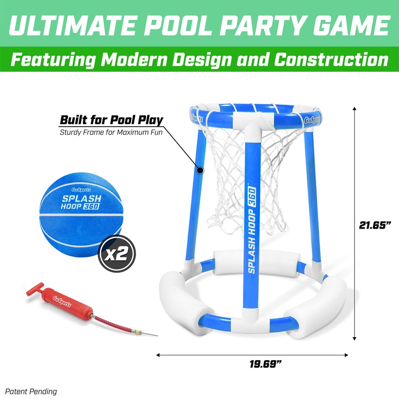 GoSports Splash Hoop 360 Floating Pool Basketball Game Includes Hoop,