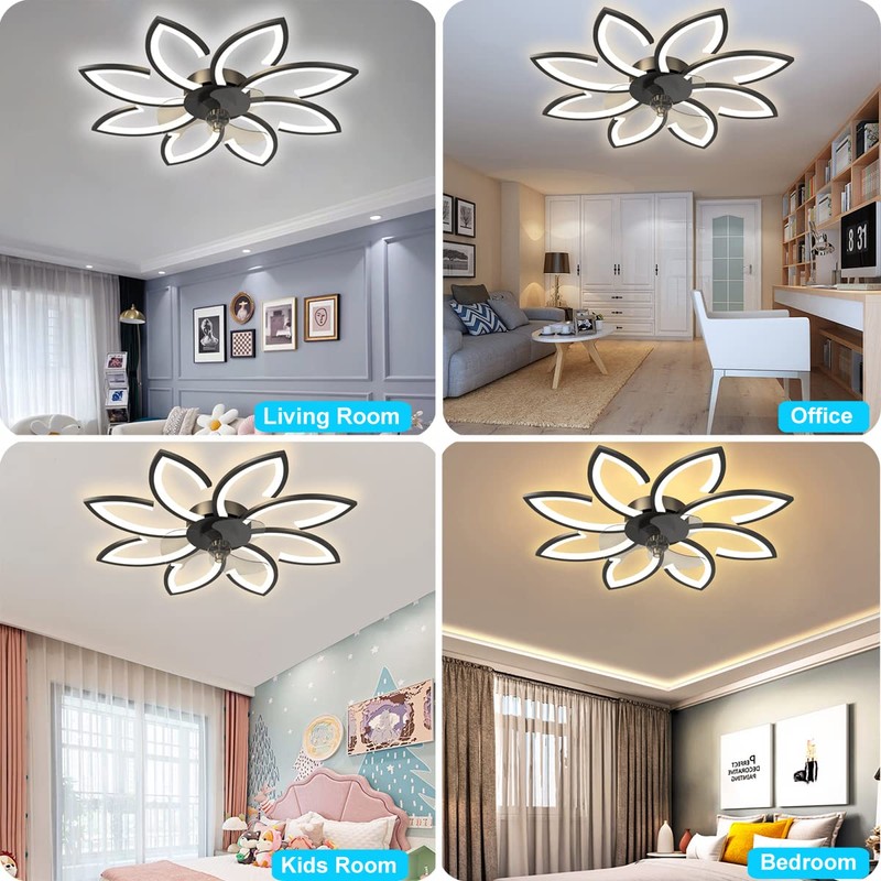 BESKETIE 35'' Bladeless Ceiling Fan with Lights Remote Control, Modern