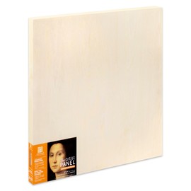Ampersand Art Supply Unprimed Basswood Artist Panel, 1-1/2" Cradled Profile, 24"x24"