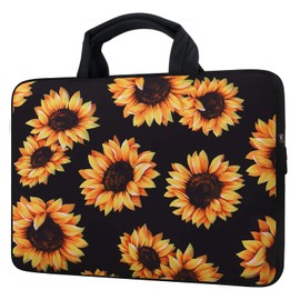 GHJTFC 15 Inch Laptop Sleeve Carrying Bag Neoprene Sleeve Tote Tablet Cover Notebook Briefcase Bag with Handle (Sunflower,15")