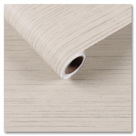 CRE8TIVE Cream White Grasscloth Peel and Stick Wallpaper White Grasscloth Contact Paper Self Adhesive Linen Fabric Wallpaper Removable Grass Cloth Vinyl Roll for Bedroom Bathroom 12"x354"