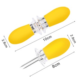 10Pcs/5Pairs Corn Holders Corn on The Cob Stainless Steel Corn Cob Holders BBQ Fork Skewers for Home Cooking Camping Parties (Multicolor)