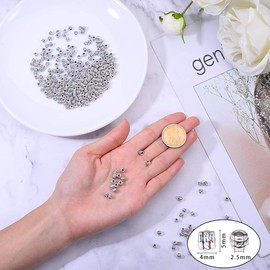 PH PandaHall Approximately 300 Pieces Alloy Spacer Beads, 0.1 x 0.2 inches (4 x 5 mm), Hole 0.1 inch (2.5 mm), Chrysanthemum, Flower Seat Washer, Tibetan Style, Beads, Rondelle, Metal Beads, Charms,