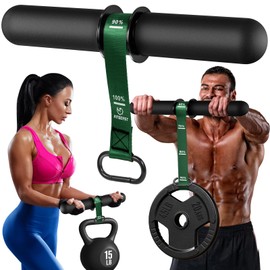 FitBeast Forearm Strengthener & Forearm Exerciser, Wrist Roller with Thicker Handle, Forearm Strength Trainer with Adjustable Strap - Ideal for Grip Strength, Muscle Building, Rehabilitation (Green)