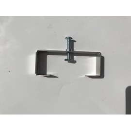 Set of 2 Stainless-Steel Clinch-It 4" Concrete Fence-Post Brackets with Screw, Eye & Hook Bolts