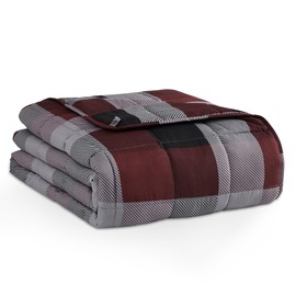 L'AGRATY Weighted Blanket - 60"x80" 17lbs Cooling Breathable Heavy Blanket Microfiber Material with Glass Beads for Adult All-Season Summer Fall Winter Soft Thick Comfort