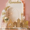 Ramadan Decorations for Home Wooden Mosque Standing Display Eid Mubarak