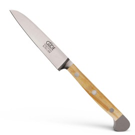 GÜDE Solingen - Gemüsemesser geschmiedet, 9 cm, Olivenholz, ALPHA OLIVE, Doppelkropf, Handmade Germany