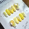 Lemon Beach.Lump Wave Sea Beach Unique Emotional Nail - Almond