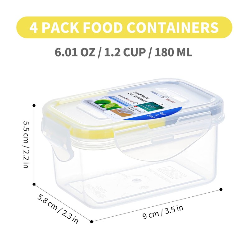EASYLOCK 4 Pack 180ML Food Storage Containers with Lids Airtight,