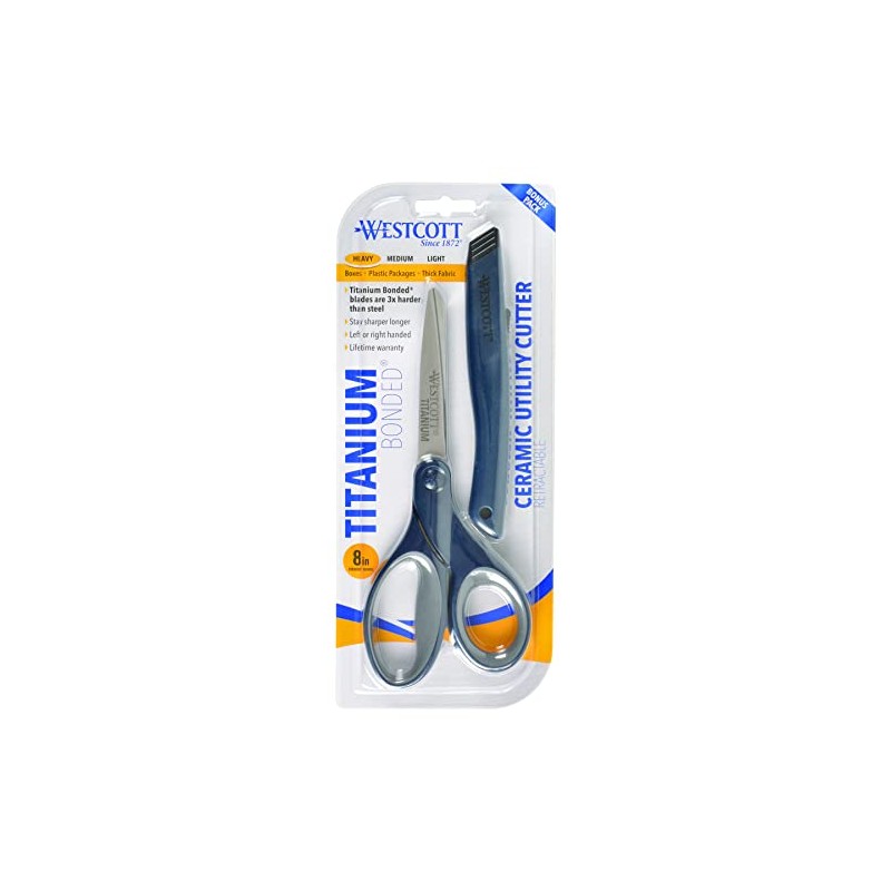 Westcott Titanium Bonded Scissors and Ceramic Utility Cutter