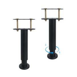 buccilly Adjustable Bed Support Legs, 7-12.6 Inches, Steel Center Support with Anti-Slip Base, 2-Pack, Black