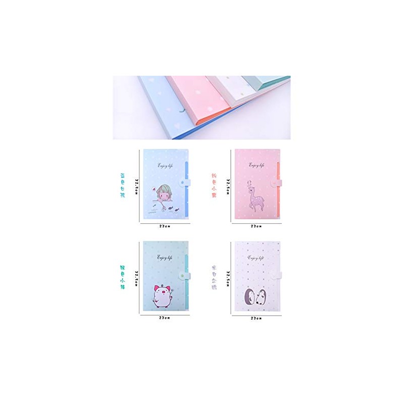 1 Pcs Cute Cartoon Plastic A4 Expanding File Folder Pockets