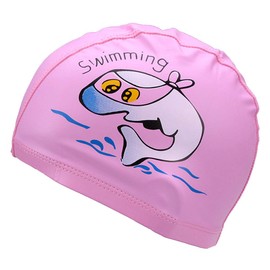 Runuo Children's Swimming Hat, Breathable Children's Hair Care Ear Protection Swimming Cap with PU Coating Dolphin Patterns