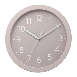 RHYTHM 8MGA43ND13 Wall Clock, Analog, Quartz Watch, Silent, Continuous Second Hand, Easy to Read Font, Fashionable Grayish Color, Pink, Φ12.6 x 2.0 inches (32 x 5 cm)