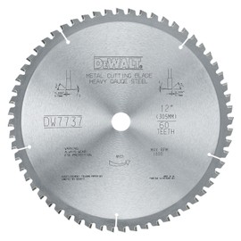 DEWALT DWA7737 60 Teeth Heavy Gauge Ferrous Metal Cutting 1-Inch Arbor, 12-Inch