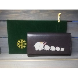 Klassek Elephant Family Womans Brown Purse Brand Image on Real Animal Leather Mother Children Accessory Gift