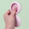Trikeel Mini Folding Hair Brush with Mirror Travel Pink