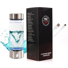 Generic Silver Hydrogen Water Bottle: A Portable Hydrogen Water Bottle Enhancing Alkaline Water Quality in 3 Minutes. Ideal Water Ionizer, for Office, Travel, Gym, and Daily Hydration.