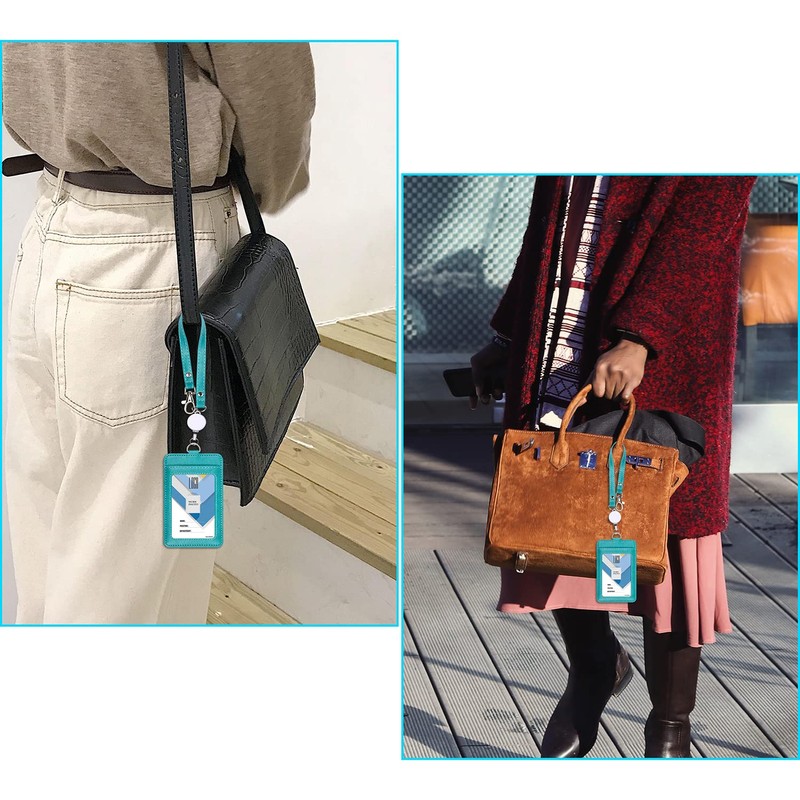 Wisdompro Pass Case, Commuter Holder with Reel Included, Vertical, Double-Sided,