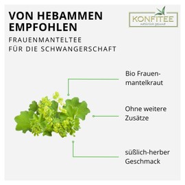 Konfitee Women's Mantle Tea 100 g I Organic Women's Tea I Gently Dried I Natural Product Made from Women's Mantle Herb I Free from Additives and Flavourings I Vegan & Gluten Free I Premium Quality