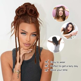 XFSRG 4Pcs Haarteile Zopf Extensions Natürliche Braids Extensions für Frauen Einfache ClipIn Zopfverlängerungen Perfekt für Alltag und besondere Anlässe (Hellbraun)