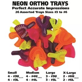 Unbranded 26pcs Dental Impression Trays Orthodontic Perforated Disposable S/M/L for Adult