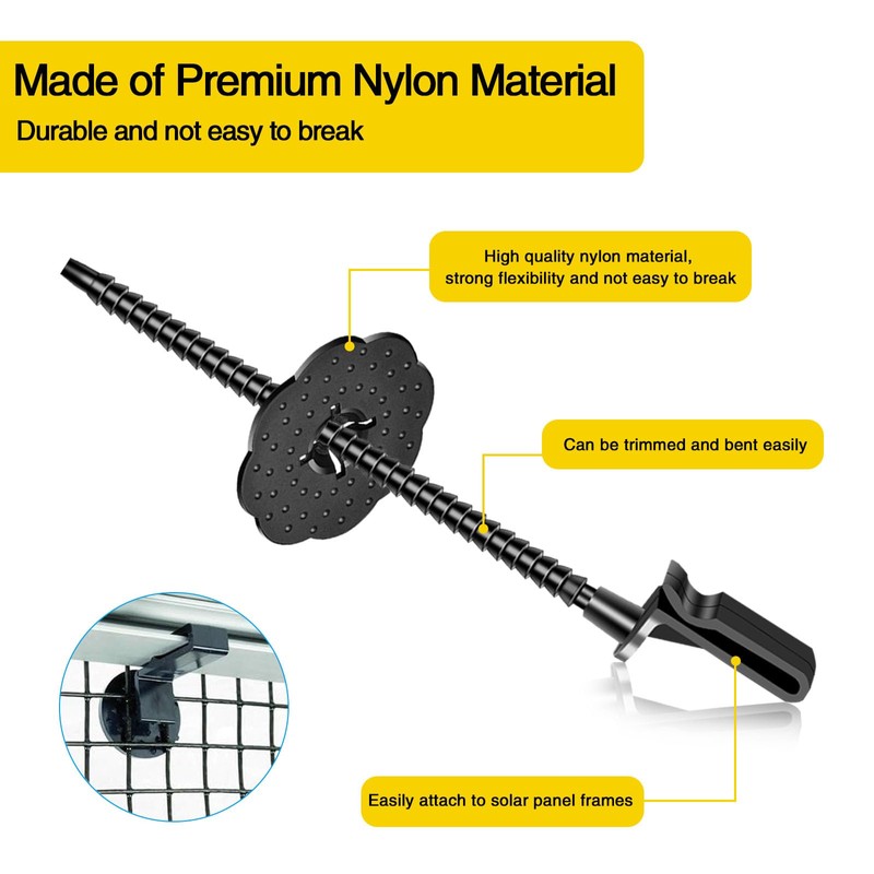FUTRPOW Solar Panel Bird Guard Fastener Clips,50 Sets Critter Guard