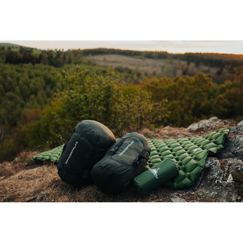 WANDERFALKE® Ultralight Inflatable Sleeping Mat – XL Width 66 cm