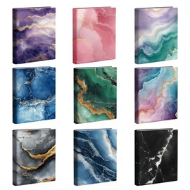 TWINKLEMON Book Covers 9PCS Stretchable Book Sox Marble Book Sleeve Covers Protective Textbook Covers Fabric Book Sox for Hardcover up to 9" x 11" Paperback Book Cover Suitable for Most Books