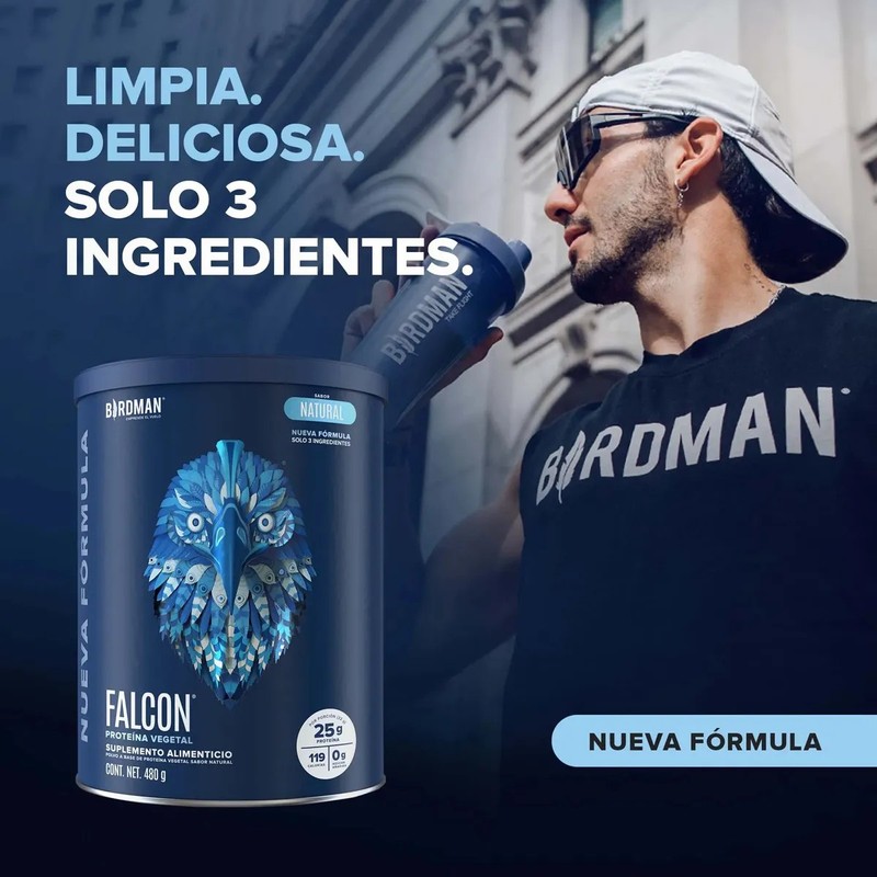 Birdman Falcon Protein Proteína Vegetal Solo 3 Ingredientes Sin Azúcar