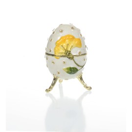 Keren Kopal White with red flower Egg Music box Fur Elise by Beethoven
