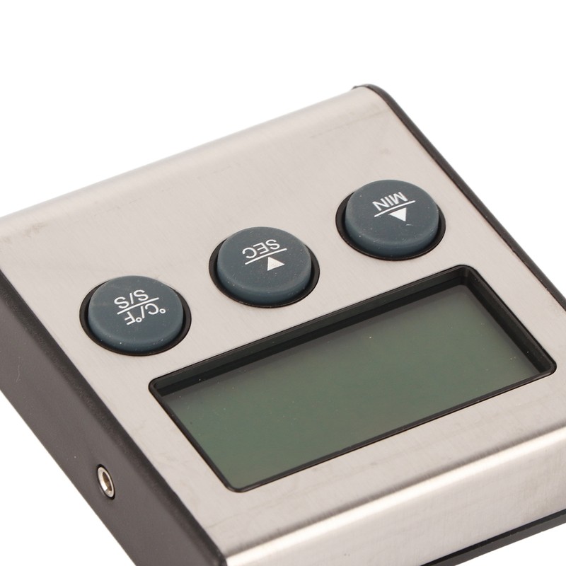 Digital Cooking Thermometer Timer LCD Display ℃/℉ W/Probe for Barbecue