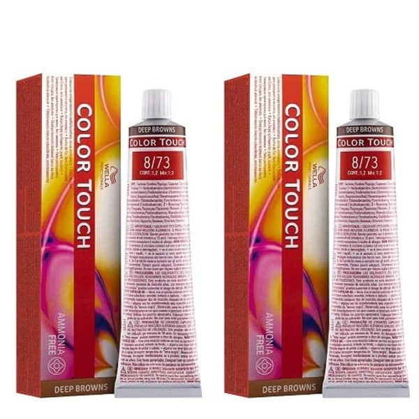 Wella Color Touch 8/ 73 Light Blonde Brown/Gold Pack of 2 (2 x 60 ml)